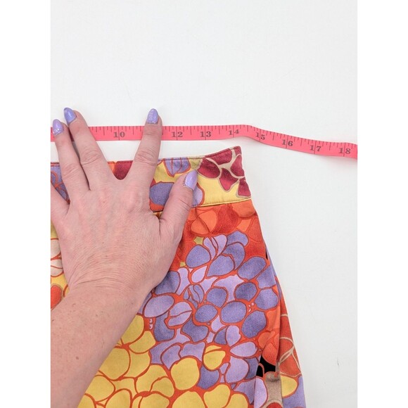 Talbots Petites Stretch Vtg Ankle Capri Floral Colorful Side Zip Pants Size 6 - Picture 6 of 9